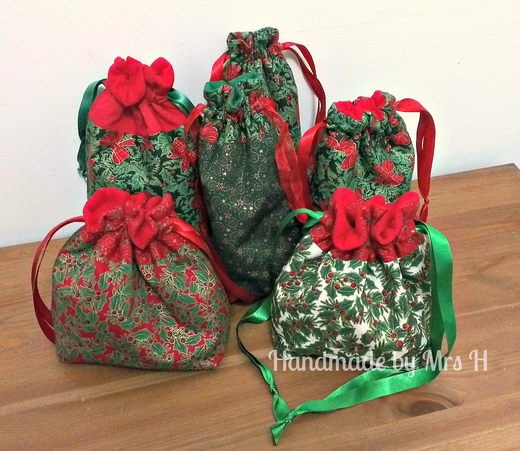 Christmas drawstring bags