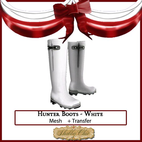Shabby Chic White Hunter Boots by Shabby Chics