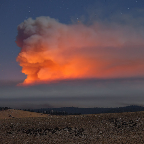 Owens River Fire at Night