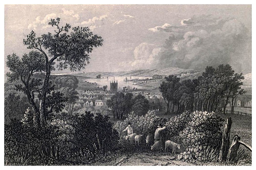 001-Vista de Newport desde el Sur- Barber's picturesque guide to the Isle of Wight (1850)