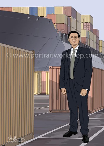 digital illustration of Korean guy with containers (SPH Magazines)