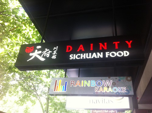 Dainty Sichuan Food sign