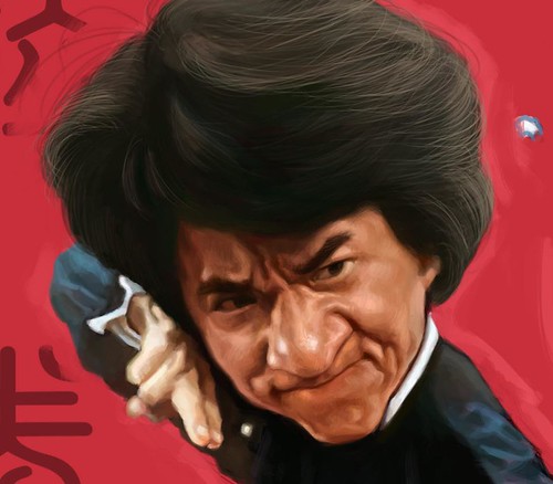 digital caricature sketch of Jackie Chan Drunken Master - 4