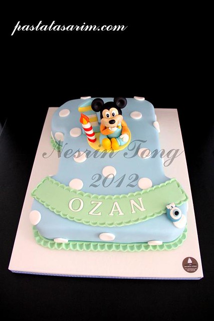 baby mickey mouse cake - ozan 1st birthday (Medium)