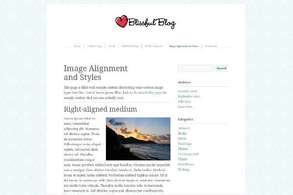 Blissful Blog WordPress Theme