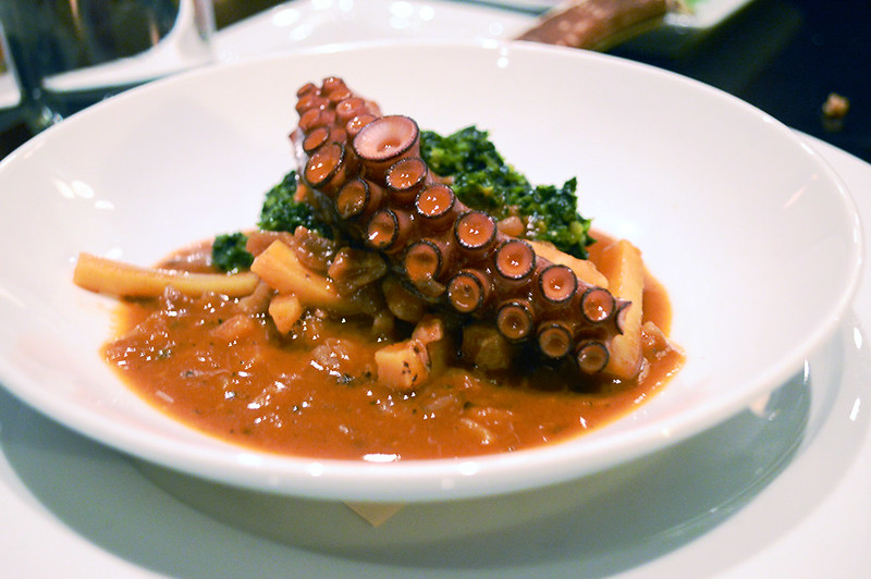 Saute Octopus, Pork Ragu and Creamed Kale