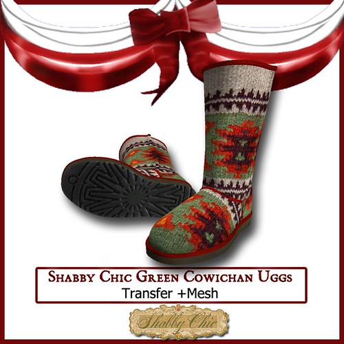 Shabby Chic Green Cowichn Uggs by Shabby Chics
