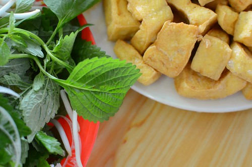tofu and herbs