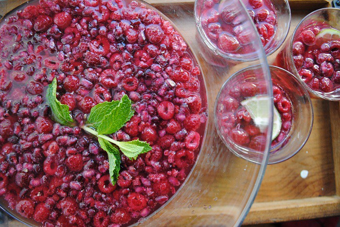 Pomegranate and Raspberry Fruit Punch