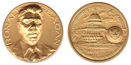 reagan inaugural medal gold plated