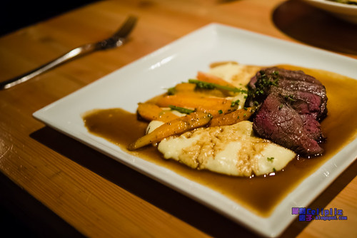 Grangeland Leg of Elk with Creamy Grits, Glazed Carrots and Hunter Sauce