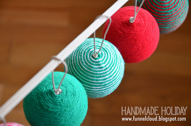 handmade holiday | yarn ball ornaments