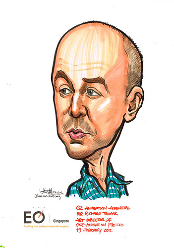 Mr Richard Thomas caricature for EO Singapore