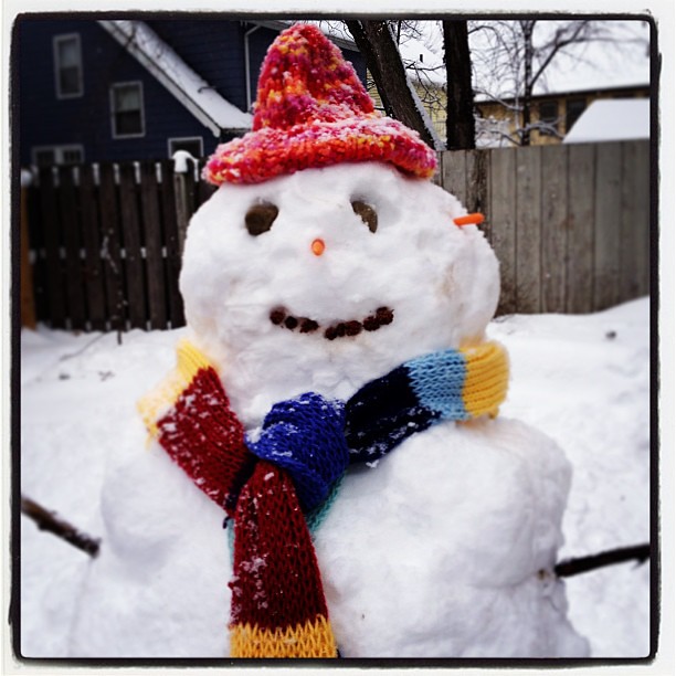 Our awesome snowman. #snow #snowman #happyincle