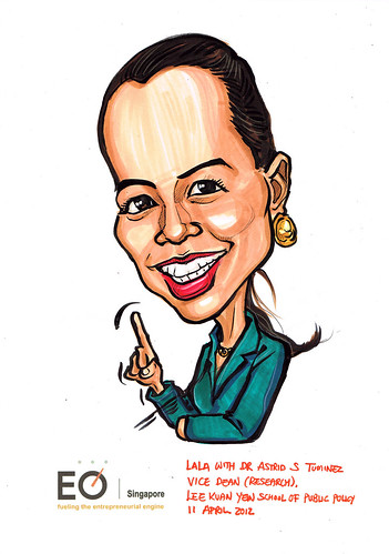Dr Astrid S Tuminez caricature for EO Singapore