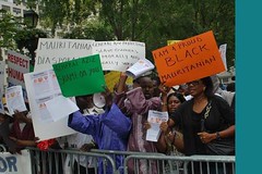 (Manifestation de la diaspora mauritanienne devant les Nations Unies le 26 septembre 2011. Crédit photo : AVOMM)
