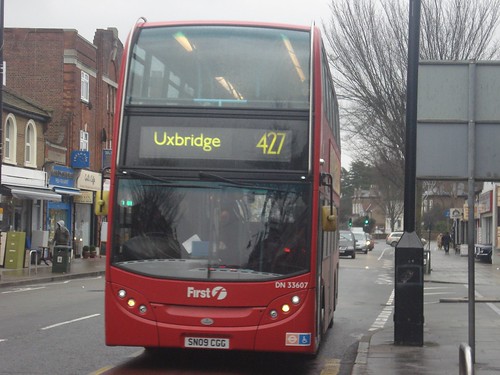First Centrewest DN33607 on Route 427, Hanwell Broadway