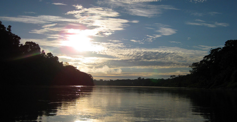 The Tambopata River in the early morning