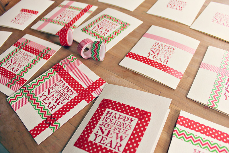 Easy Homemade Christmas Cards Washi Tape Holiday Cards Babble Dabble Do