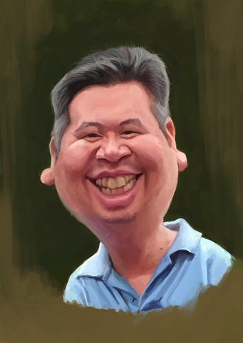 digital caricature of Sam for Hewlett Packard