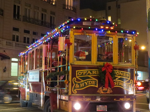 SF Cablecar with Christmas Lights