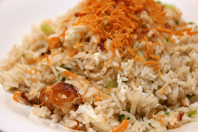 Fried rice with crabmeat, no pork