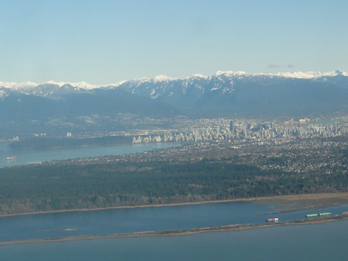 View over UBC with downtown Vancouver in the background