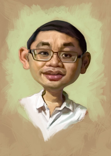 digital caricature of Goh Kok Leong for Hewlett Packard