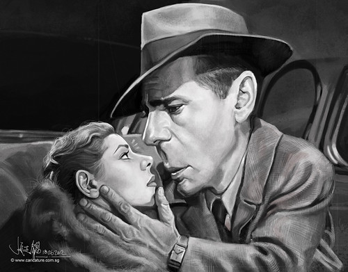 digital caricature painting of Bogart Hemphrey