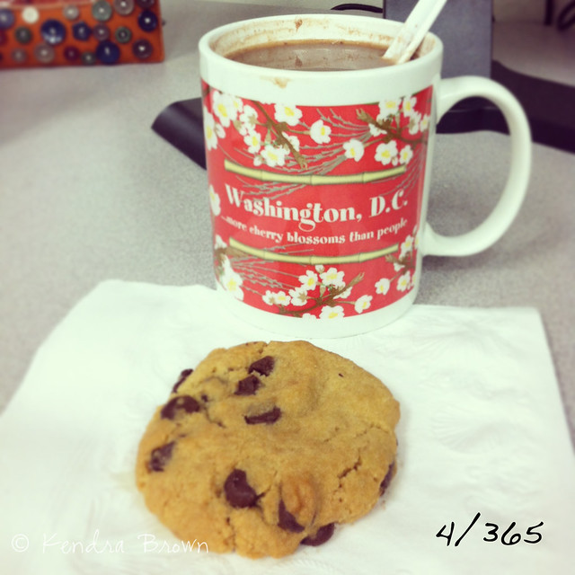 Hot chocolate + cookie = perfection