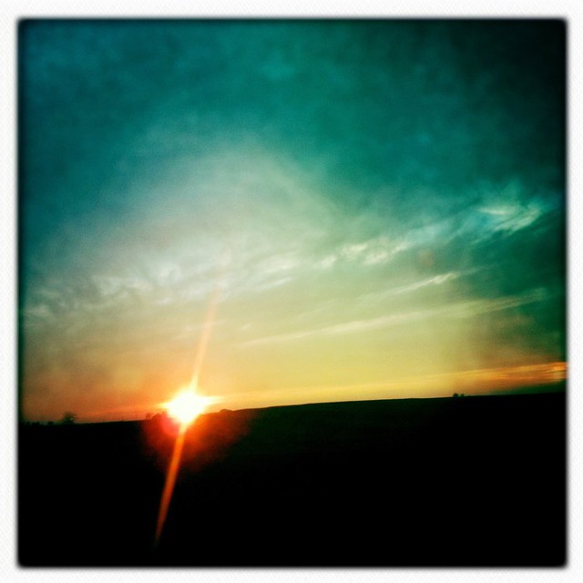 Sunset on the way to Austin