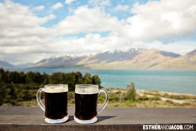 Enjoying beers at Lake Ohau Lodge | Day 2 New Zealand Contiki Tour | From Christchurch to Lake Ohau | A Guide to South Island
