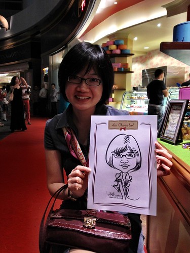 caricature live sketching for Au Chocolat Opening - 9