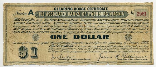 Lynchburg VA Clearing House certificate