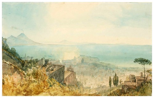 017-Nápoles y el Vesubio, desde la colina-1819- acuarela-J. M. W. Turner-via tate.org.uk