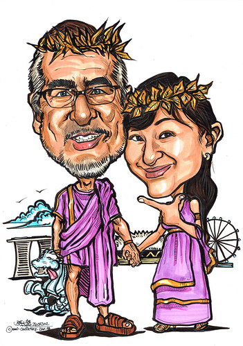 Roman Emperor and Empress caricatures