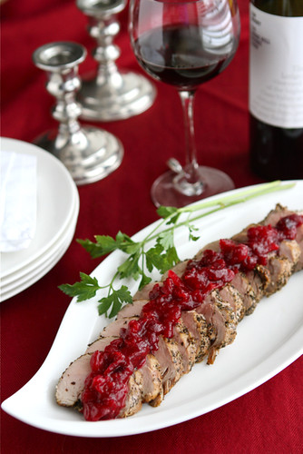 Roasted Pork Tenderloin with Cranberry Orange Relish by Cookin' Canuck