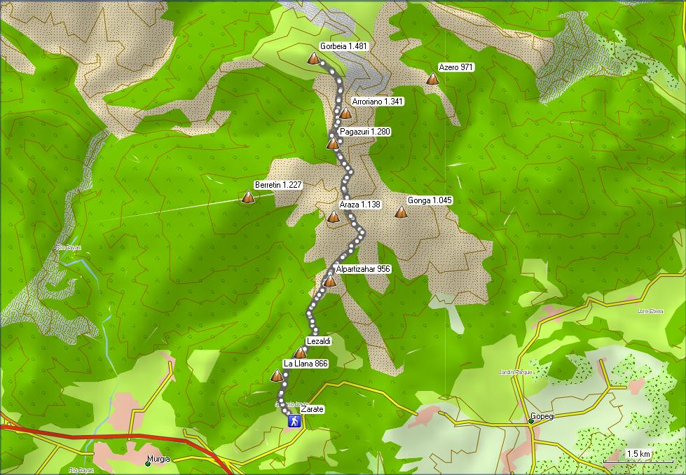 Mapa 2012_12_31 Gorbea desde Zarate