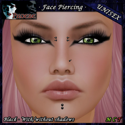 $10l ~ *P* Unisex Face Piercing Q2 ~Black~
