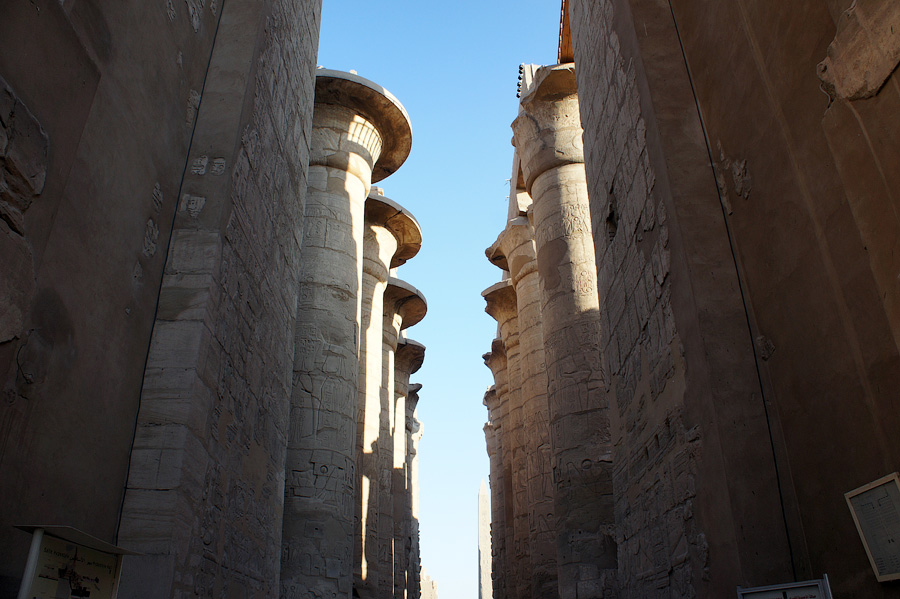 Колонны гипостильного зала, храм Амона, Карнак, Египет