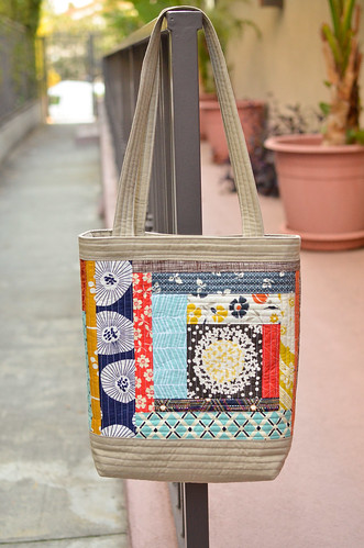 blues quilted tote side a