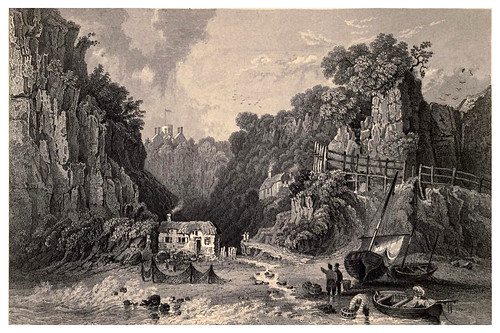 009-Otra vista del Shanklin Chine desde el mar- Barber's picturesque guide to the Isle of Wight (1850)