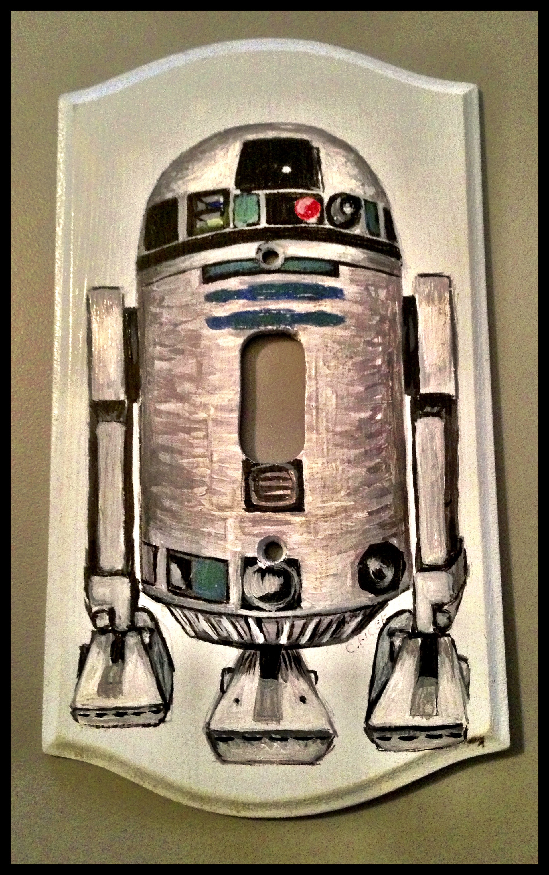 Handpainted R2-D2 Lightswitch Plate
