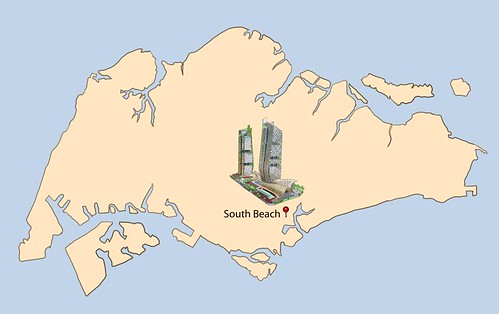 South Beach digital illustration location map