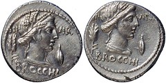 63BC 414 double-headed variety L.FVRI CN.F. BROCCHI Furia Denarius source Clive Stannard ref Two-Headed and Two-Tailed Denarii of the Roman Republic NC 1987