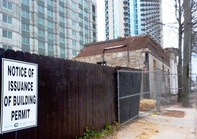 P1140932-2012-12-28-Demolition-109-Seventh-Atlanta-Neel-Reid-1923-J-A-McCord-Apartment-Building-Permit-sign