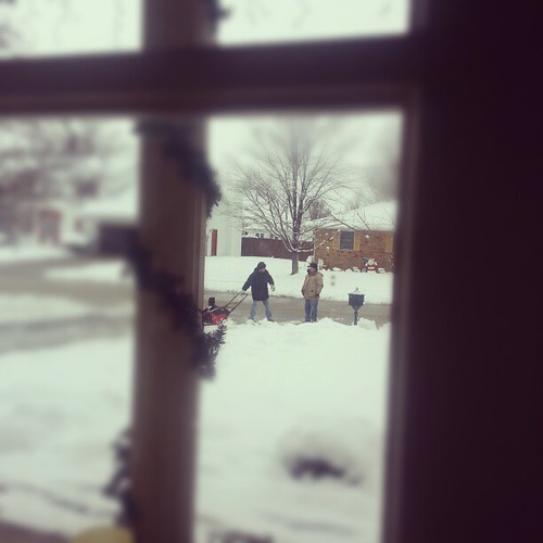 John and Dad snow blowing our drive way. #awesomedadtotherescue :)