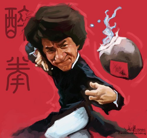 digital caricature sketch of Jackie Chan Drunken Master - 2