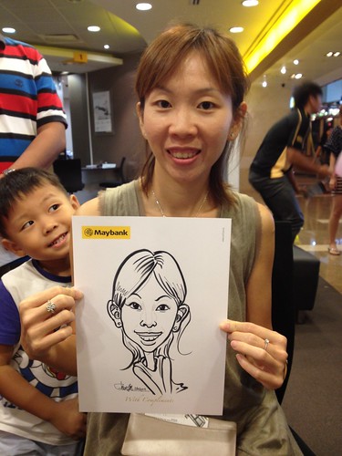 caricature live sketching for Maybank Roadshow - 8