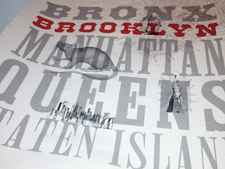 NYC boroughs Brooklyn letterpress print